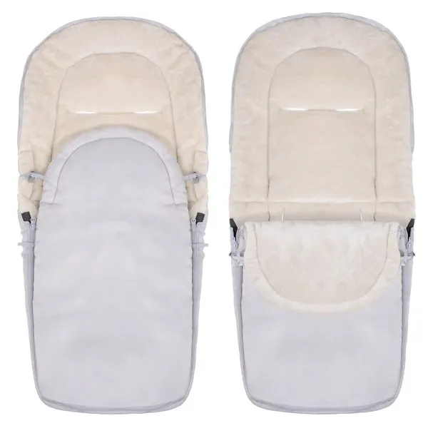 Śpiworek do wózka 4w1, śpiwór do sanek, gondoli z torbą 90 cm szaro-beżowy