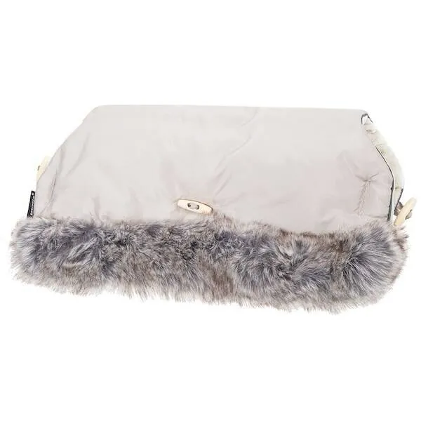 Mufka do wózka, wodoodporna rękawica z futerkiem beżowa