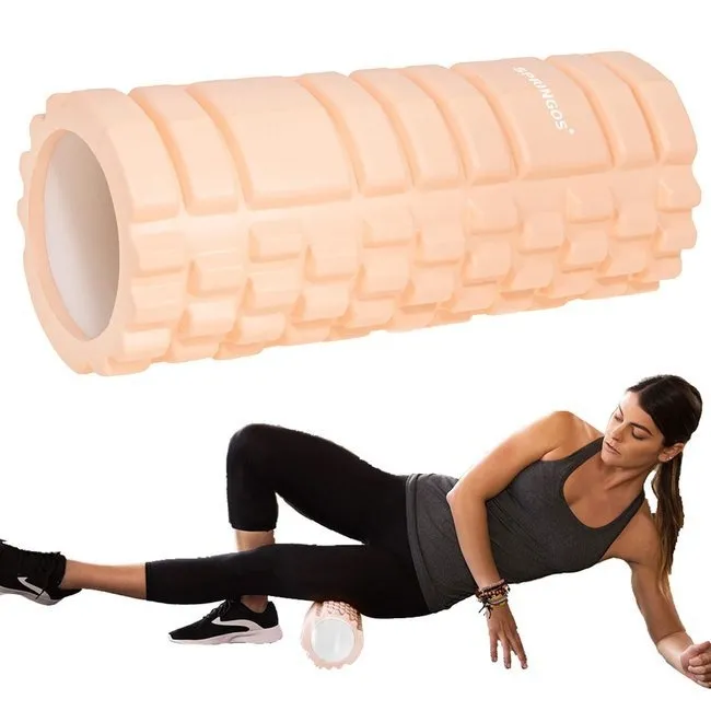 Wałek do masażu, roller do ćwiczeń brzoskwiniowy