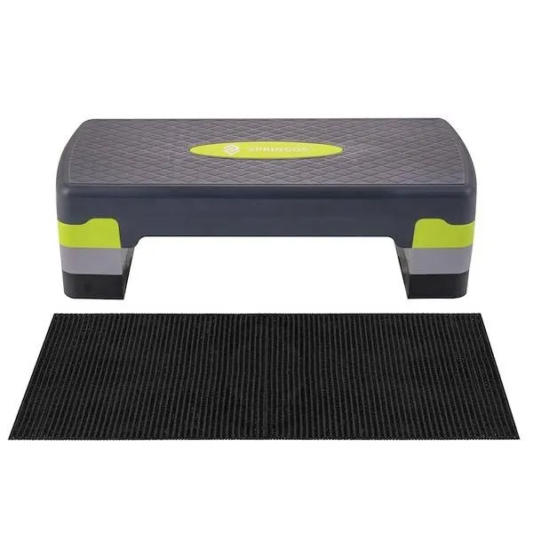 Step do ćwiczeń 3-stopnie z matą czarno-zielony