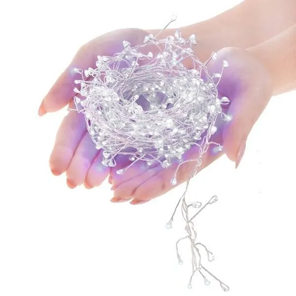 Lampki dekoracyjne 300 LED druciki biały zimny