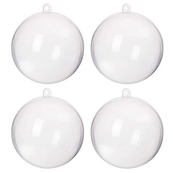 Bombki akrylowe 8cm kula plastikowa decoupage zestaw 4 szt.