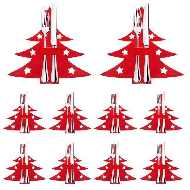 Kieszonka na sztućce 10szt. świąteczne etui, choinka ozdoba świąteczna