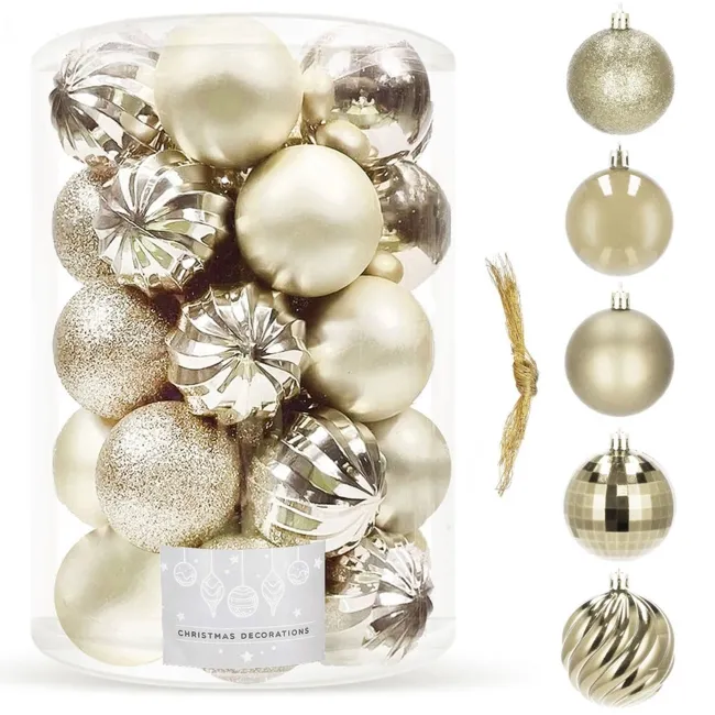 Bombki choinkowe 20 szt. ozdoby świąteczne zestaw szampański