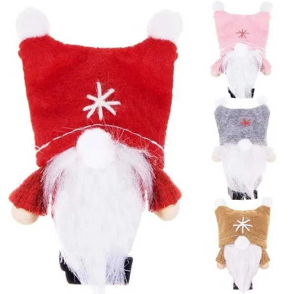 Zawieszki skrzaty 8cm ozdoba świąteczna, krasnal, gnom zestaw 4 szt.