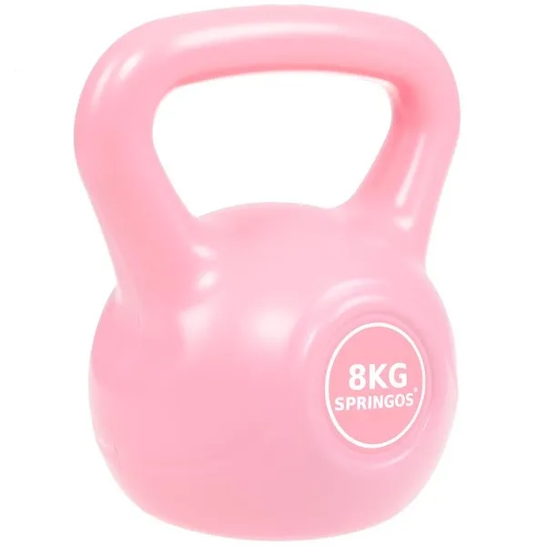 Hantla kettlebell ABS 8kg, odważnik różowy
