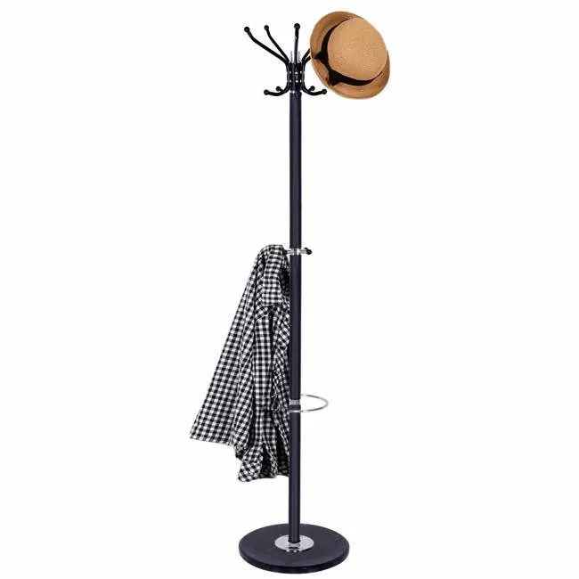 Stojak na ubrania 176cm wieszak stojący, podłogowy marmur czarny