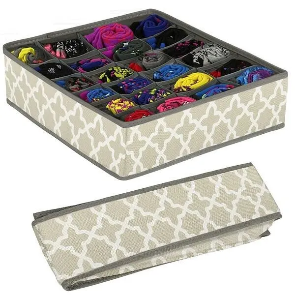 Organizer na bieliznę 24 przegródki do szuflady szary