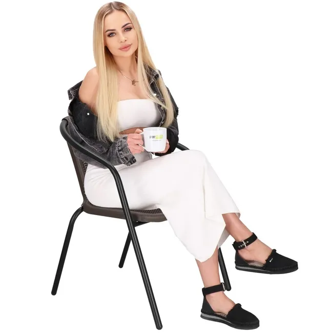 Krzesło ogrodowe na taras metalowe brązowe