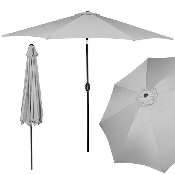 Parasol ogrodowy składany 300 cm duży na balkon szary