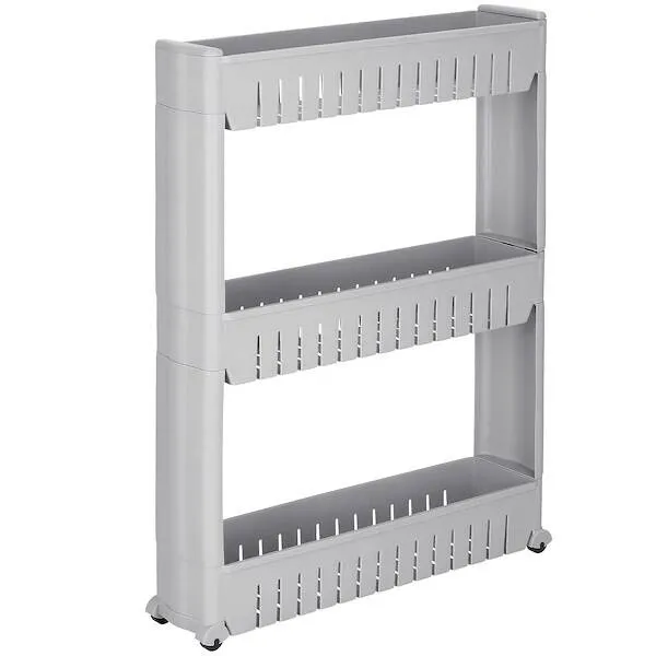 Mobilny regał na kółkach szafka łazienkowa 3 półki szary