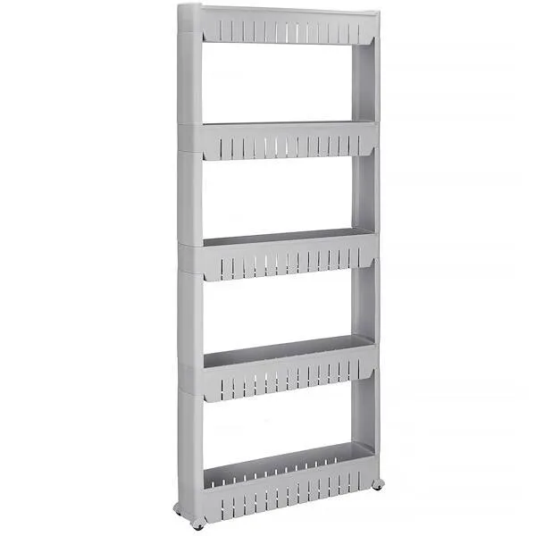 Mobilny regał na kółkach szafka łazienkowa 5 półek szary