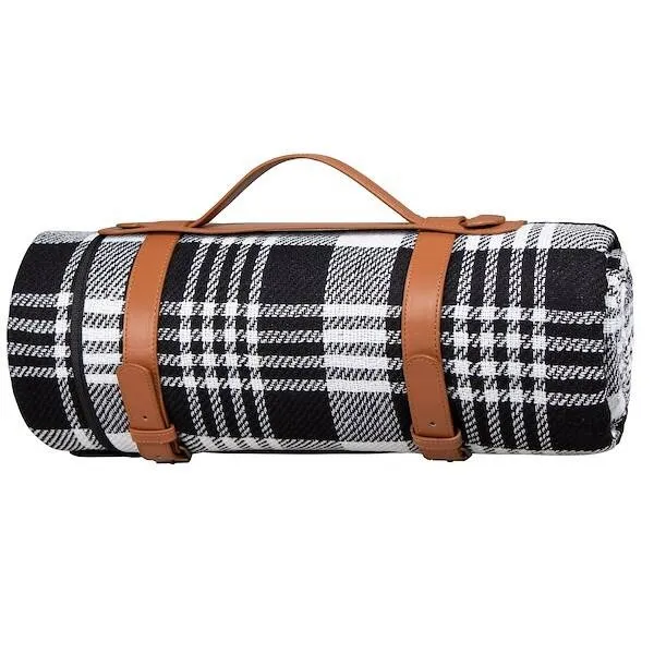 Koc plażowy piknikowy 200x200cm retro mata w kratę