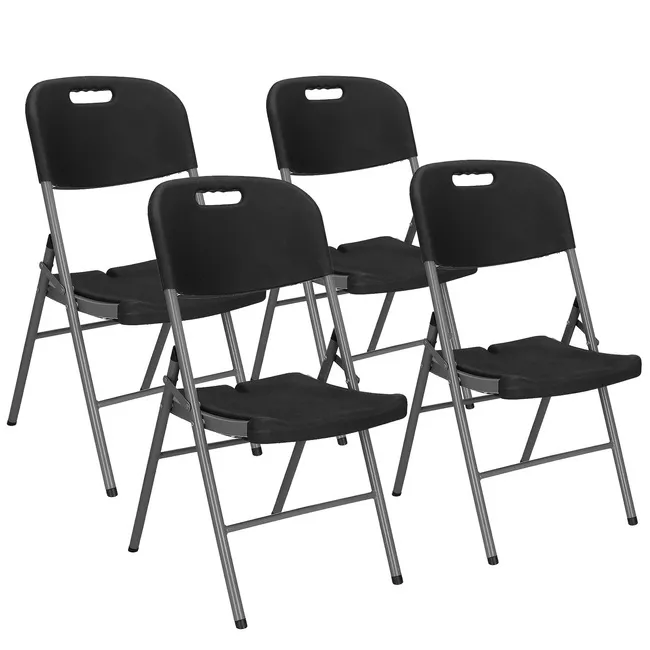 Krzesło cateringowe składane 4 szt., krzesełko bankietowe, turystyczne do ogrodu czarny
