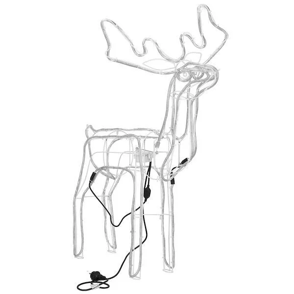 Renifer Led 115 cm świąteczny z ruchomą głową świetlna dekoracja do ogrodu biały zimny