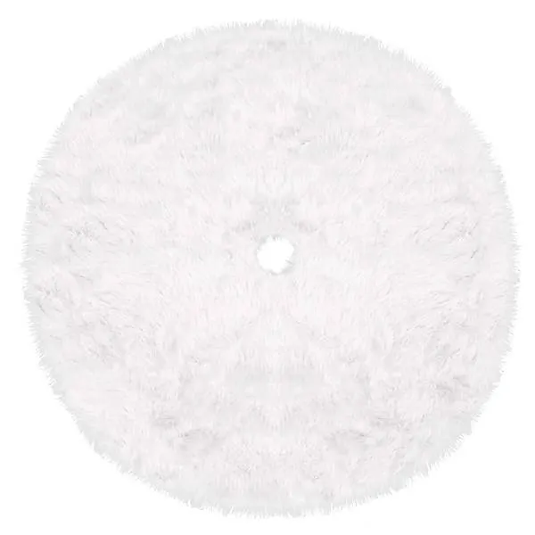 Dywanik pod choinkę 120 cm biały włochacz mata na prezenty