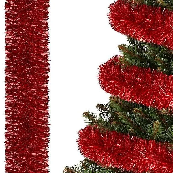 Łańcuch choinkowy 6m czerwony, girlanda na choinkę, średnica 7cm