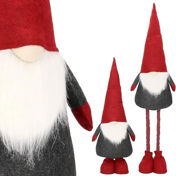 Skrzat 110-160cm ozdoba świąteczna, krasnal świąteczny, gnom na teleskopowych nóżkach