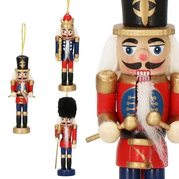 Zawieszka choinkowa 3 szt. dziadek do orzechów 13 cm świąteczna ozdoba multikolor