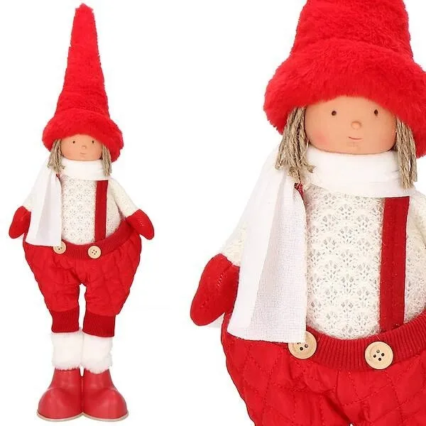 Laleczka 52 cm ozdoba świąteczna, figurka świąteczna, gnom czerwony