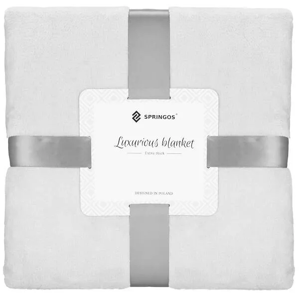 Narzuta na łóżko, pled 150x200 cm koc na kanapę jasny szary