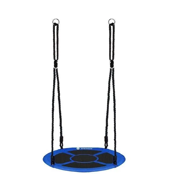 Bocianie gniazdo dla dzieci 110 cm huśtawka ogrodowa czarno-niebieska