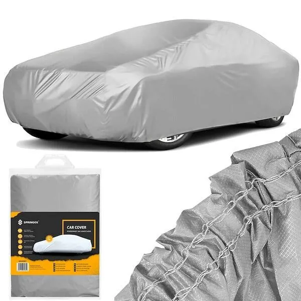 Pokrowiec na samochód 480x175x120cm wodoodporna plandeka na auto szara
