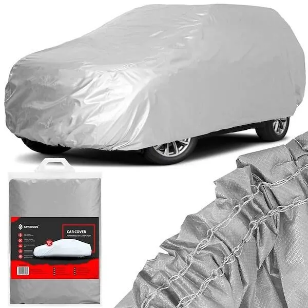 Pokrowiec na samochód 540x175x150cm wodoodporna plandeka na auto szara