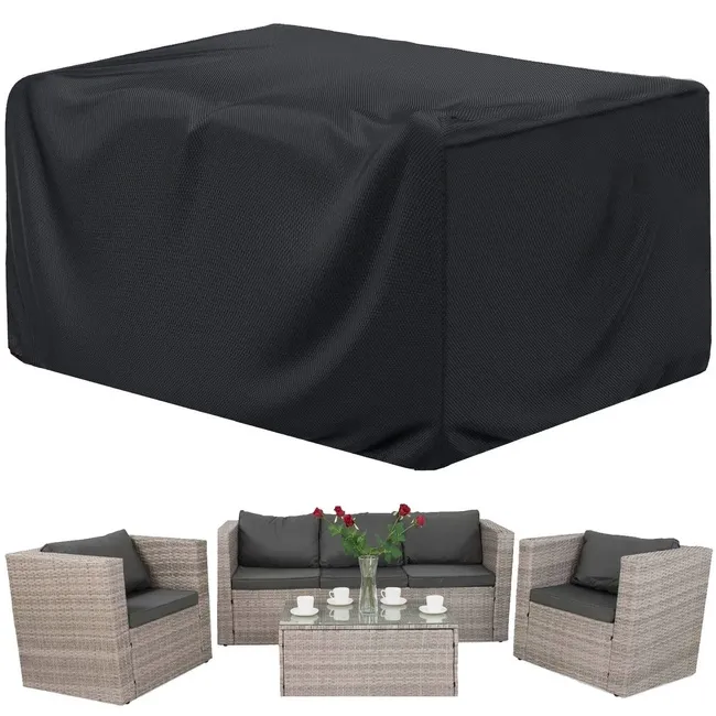 Pokrowiec na meble 205 x 160 x 70 cm wodoodporny czarny