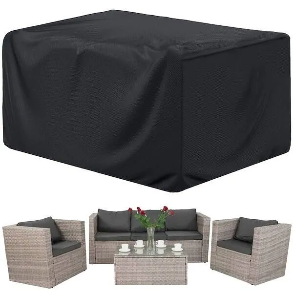 Pokrowiec na meble 180x120x74cm wodoodporny czarny
