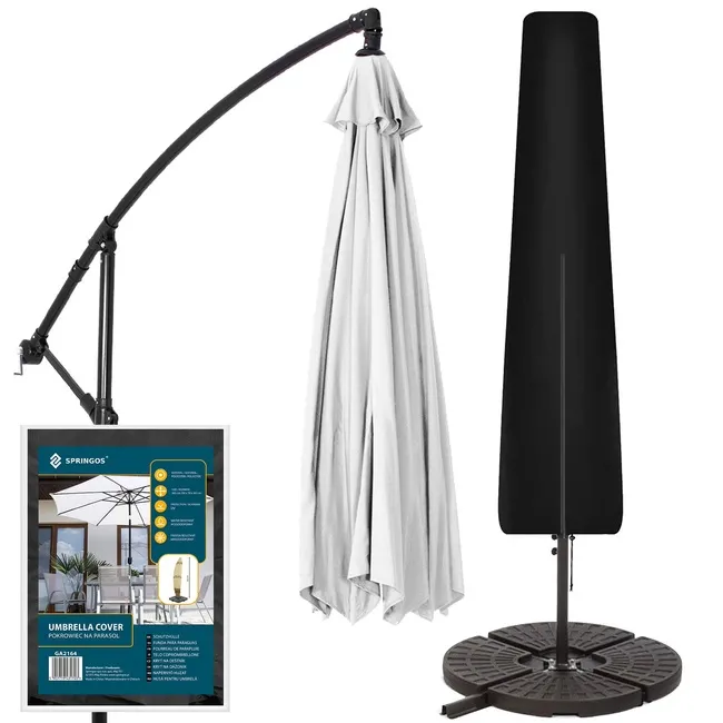 Pokrowiec na parasol ogrodowy 265cm wodoodporny czarny