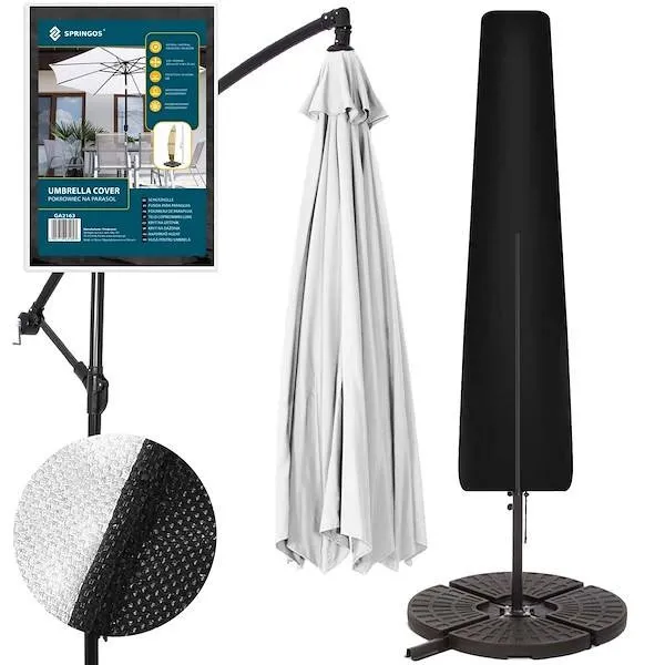 Pokrowiec na parasol ogrodowy 205cm wodoodporny czarny