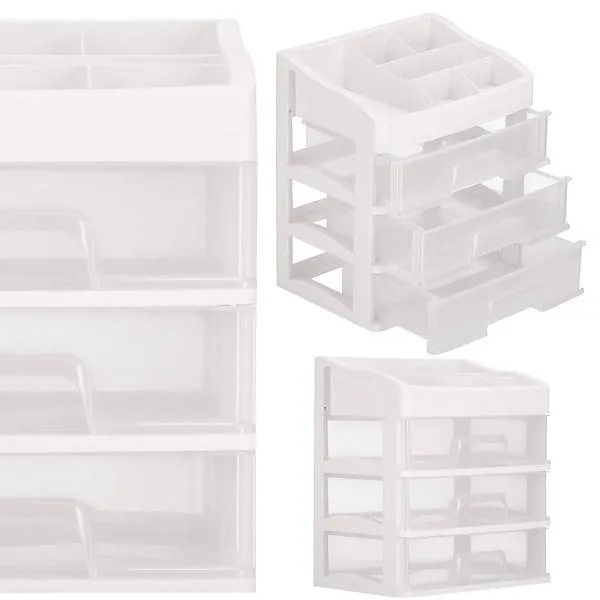 Organizer na kosmetyki 26,5x23,3x17cm mleczny pojemnik na biżuterię z przegródkami