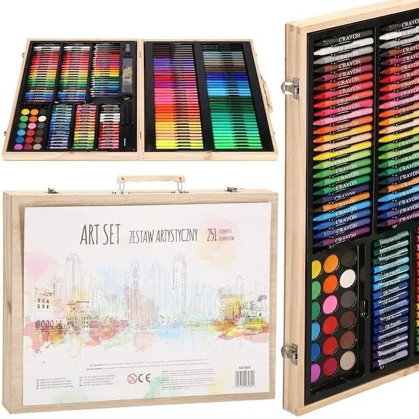 Zestaw artystyczny 251 elem. walizka do malowania dla dzieci z przyborami