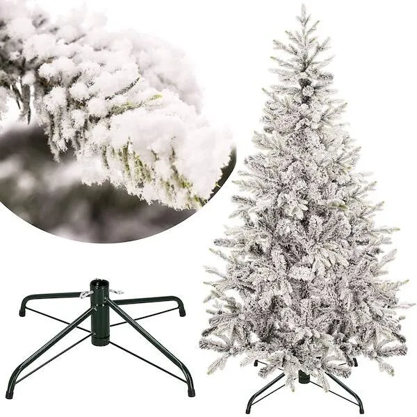 Choinka sztuczna premium 220 cm świerk ośnieżony drzewko bożonarodzeniowe