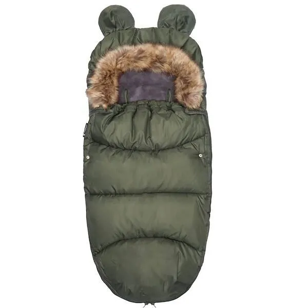 Śpiworek do wózka 4w1, śpiwór z futerkiem do sanek, gondoli 96 cm zielony