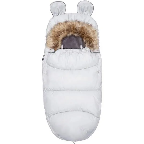 Śpiworek do wózka 4w1, śpiwór z futerkiem do sanek, gondoli 96 cm szary