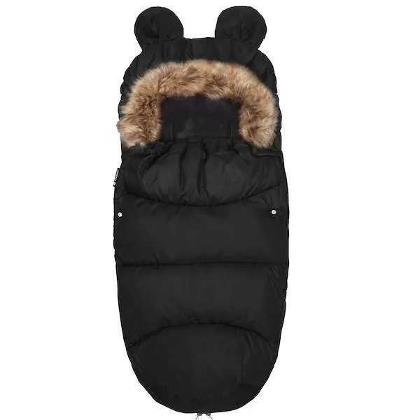 Śpiworek do wózka 4w1, śpiwór z futerkiem do sanek, gondoli 96 cm czarny