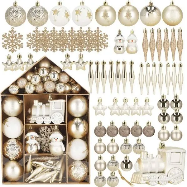 Bombki choinkowe 70 szt. ozdoby świąteczne zestaw złoty