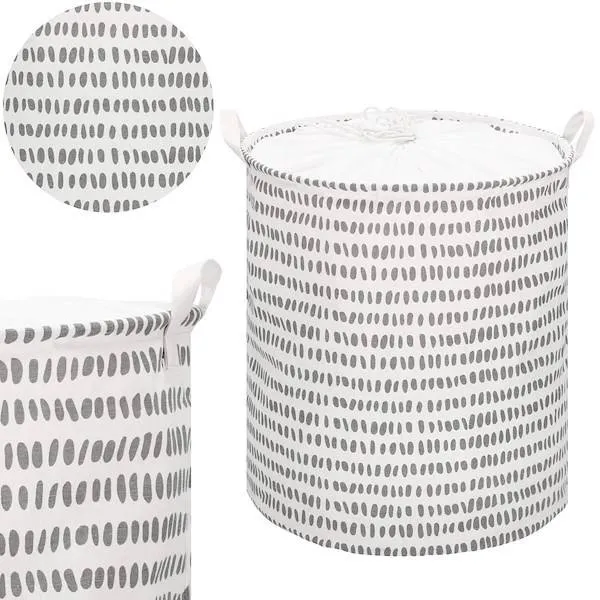 Kosz do przechowywania zabawek i ubrań pojemnik z uszami szare plamki