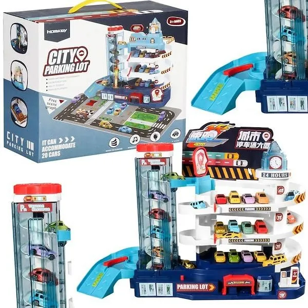 Parking samochodowy samochody dla dzieci parking piętrowy z windą