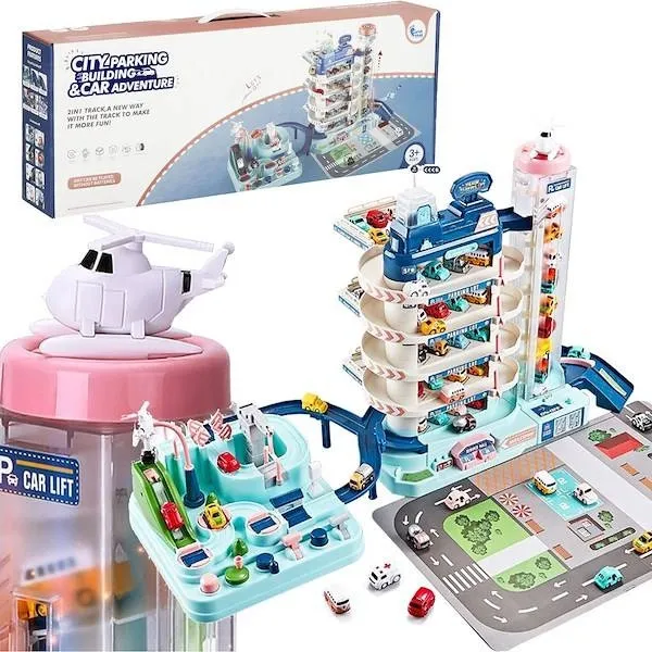 Parking lotniskowy samochody dla dzieci parking piętrowy z windą