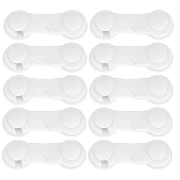 Blokada szuflad, zabezpieczenie szafek, mebli 10 szt. białe