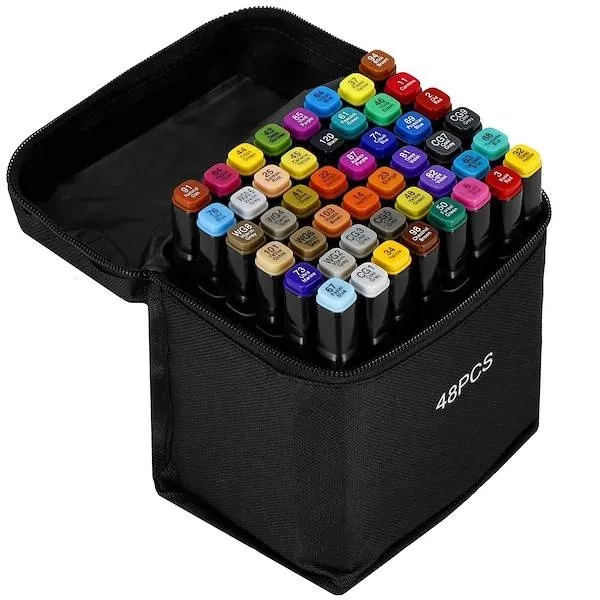 Pisaki alkoholowe 48 szt. markery dwustronne