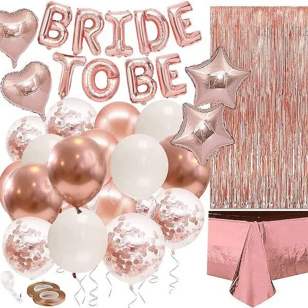 Zestaw dekoracji na wieczór panieński balony napis rose gold