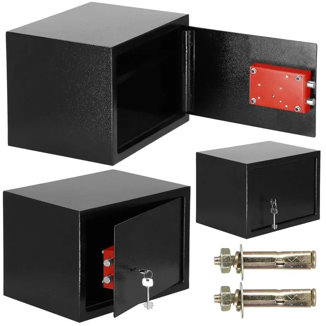 Sejf domowy na pieniądze, kasetka, skrzynka 35 cm czarny