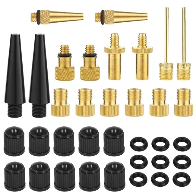 Zestaw końcówek do pompowania 36 szt. adaptery redukcje czarne/złote