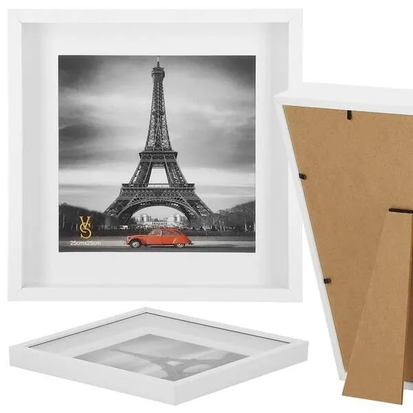 Ramka na zdjęcia 18 x 18 cm z podpórką biała