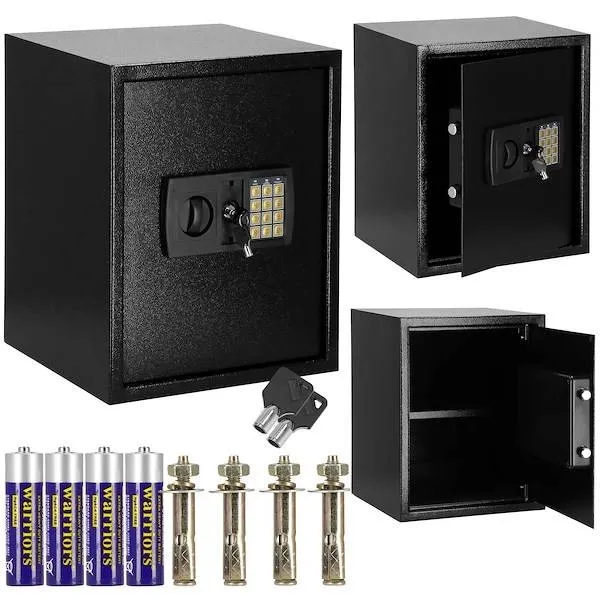 Sejf domowy na pieniądze, kasetka z zamkiem elektronicznym, skrzynka pancerna czarna