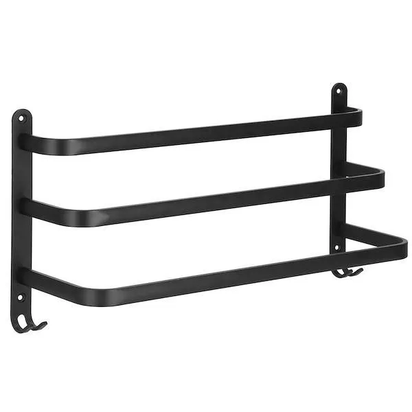 Wieszak łazienkowy na ręczniki ścienny aluminiowy czarny